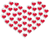 OvrL217 - Hearts in Glitter Foil w/ Studs - ON SALE!