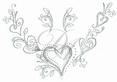 Ovrs7413 - Multi-Shaped Hearts Round Neckline