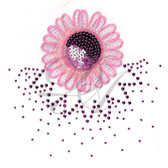 OvrL64 - Sequins Pink Daisy w/ Scattered Suds