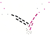 Ovrs878 - Fuchsia & Black Line Pattern w/ Rhinestones - ON SALE!