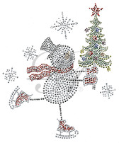 Ovrs8216 - Snowman w/ Christmas Tree & Ice Skates
