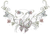 Ovrs6138 - Butterflies and Swirls Round Neckline