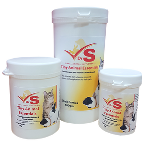 Vitamins, Rapisorb major and trace minerals, essential amino acids and herbal extracts for mice, rats, hamsters, gerbils and other small animals.