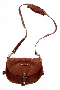 [Sample] Donatello, brown leather handbag with shoulder strap
