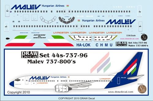 Hungarian Aero Decals 1//144 BOEING 737-200 Malev Airlines