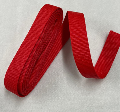 Red 1" wide polypropylene webbing - 4 yard piece