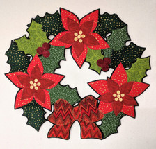 Lacy Poinsettia 18" Wreath Example of finished project.  Not included in kit.