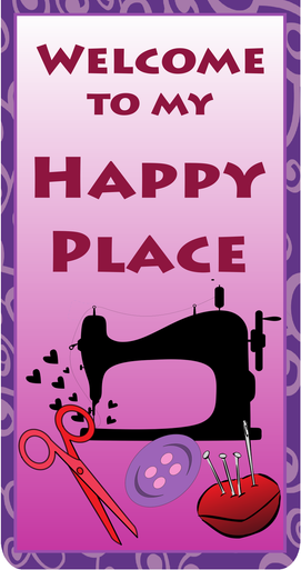 Happy Place 30" x 40" banner. Made of quality vinyl for indoor use. Adhesive hangers included.