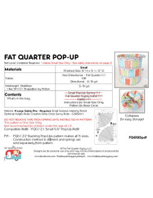 FQG120pdf Fat Quarter Pop Up Pattern - NO HARDWARE!!  
Instructions Only!!