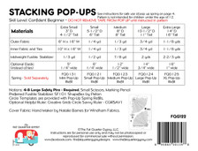 FQG122 Stacking Pop Up Pattern
Instructions for sizes: XS, S, M, L & XL