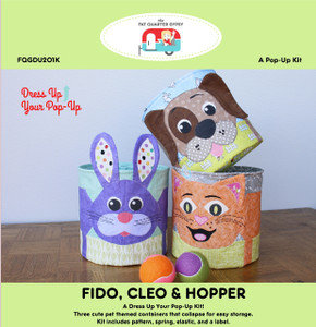 FQGDU201K Fido, Cleo & Hopper Pop Up Kit
Kit includes instructions, spring, and elastic to make ONE.

replaces FQGDU201 Fido, Cleo & Hopper Pop Up Pattern - instructions only