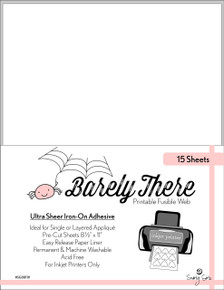 Barely There Printable Fusible Web - 15 Sheets