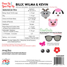 FQGDU209 Billy, Wilma & Kevin Pop Up Kit