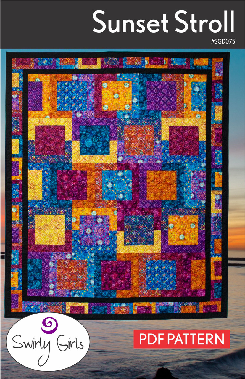 SGD075pdf Sunset Stroll Quilt Pattern - Fat Quarter Gypsy Shop