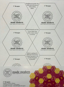 2" Self-Stick Hexagon Templates by made modern for English Paper Piecing