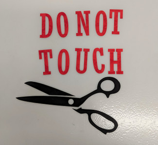 Do Not Touch Laser Cut Shapes - Red/Black