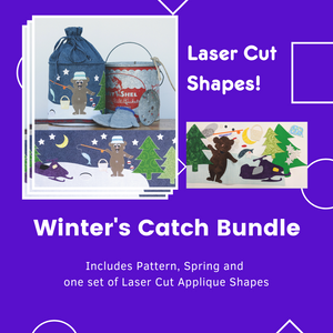 Winter's Catch Bundle
Includes Pattern, one Spring and one set of laser cut applique shapes.
Does not include fabric for Body of pop up or stabilizer.