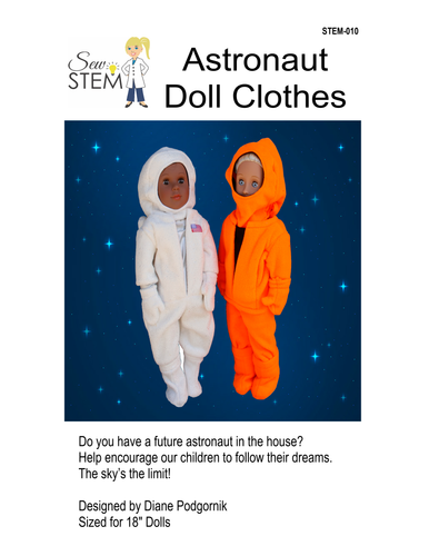 Astronaut 18" Doll Clothes Sewing Pattern - Downloadable