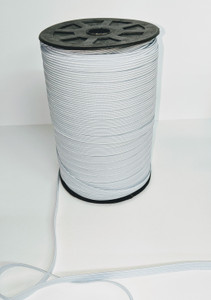 1/4" braided elastic - White - sold by the yard