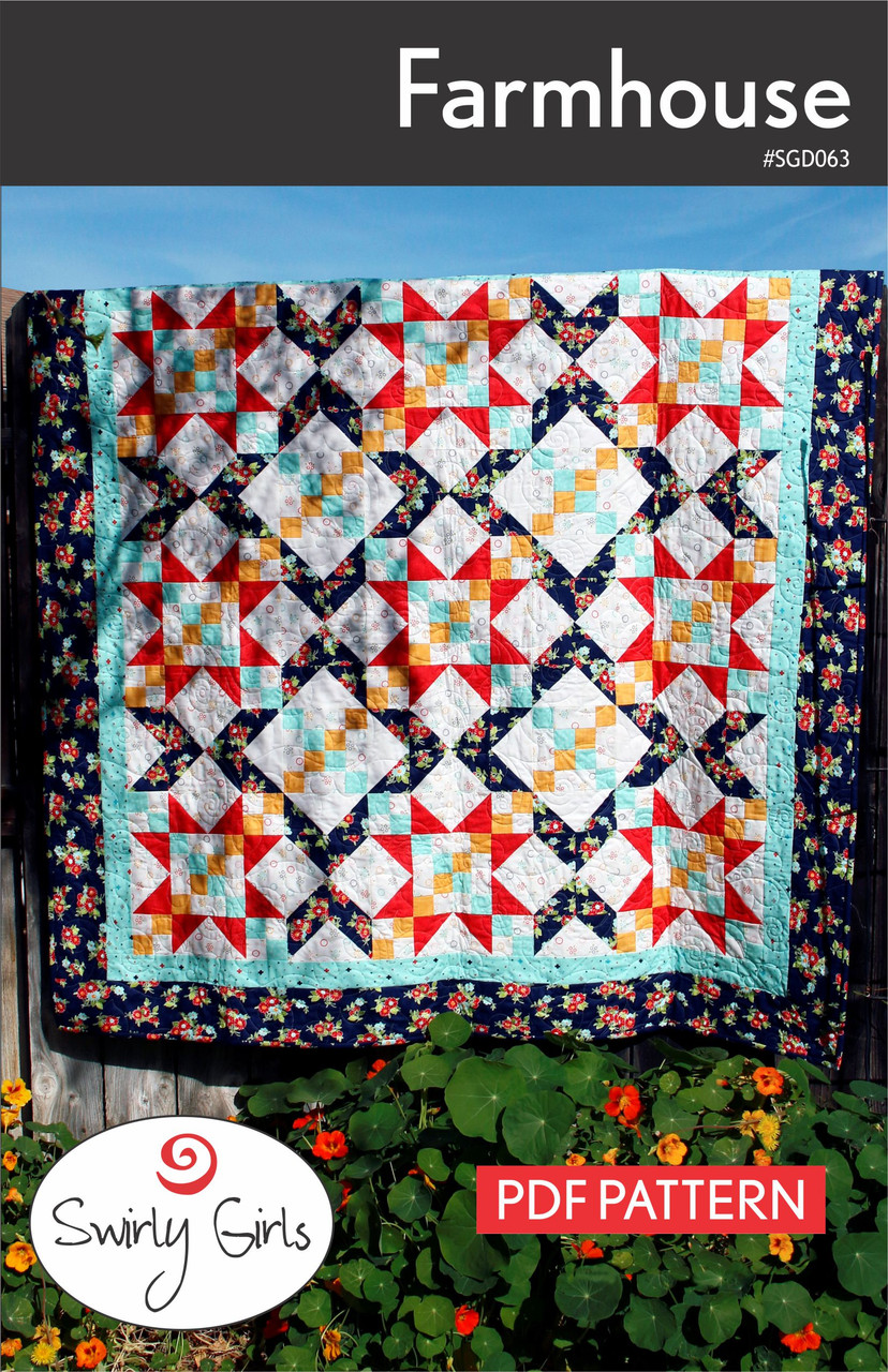 sgd063pdf farmhouse quilt pattern pdf printable fat quarter gypsy shop