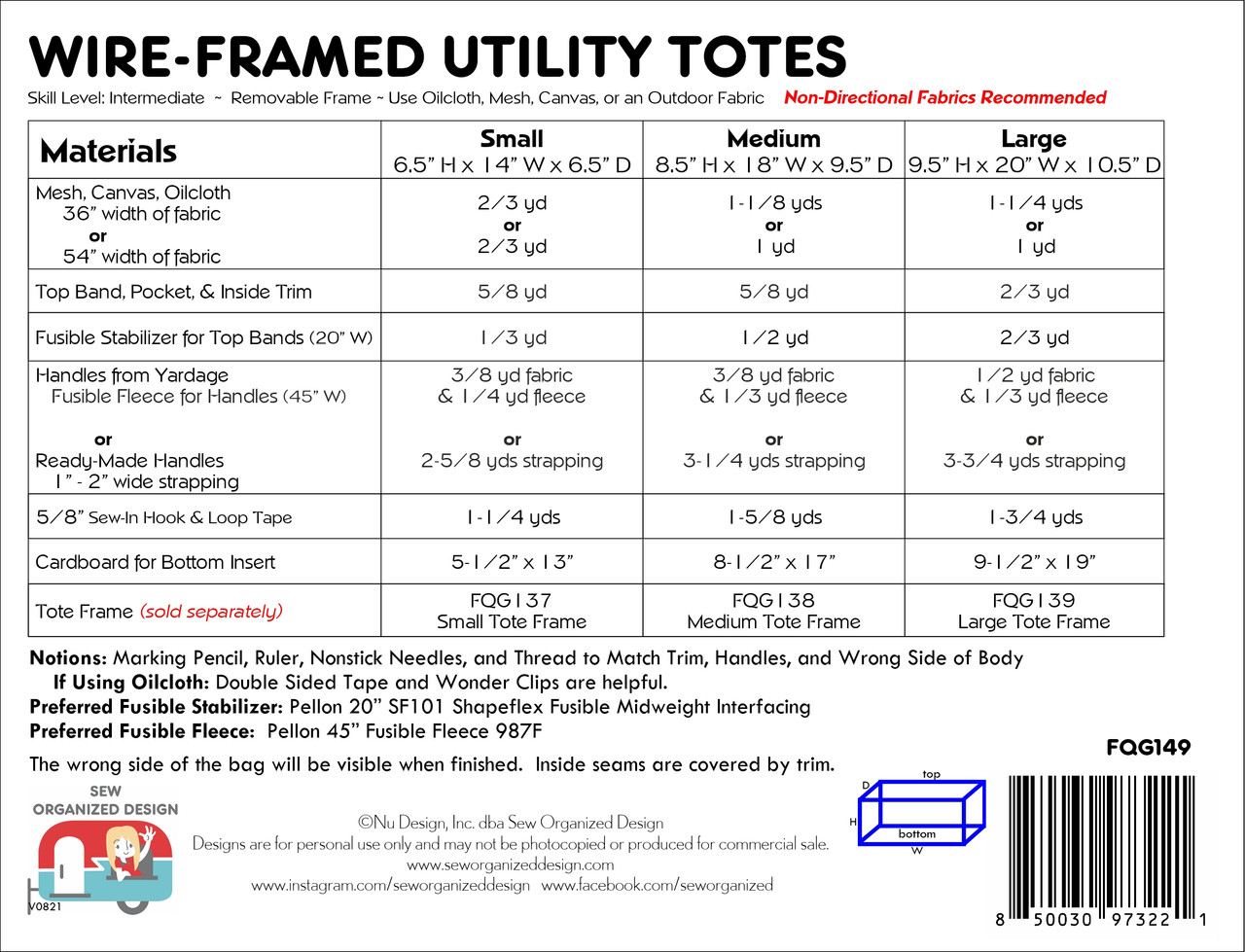 Wire frame tote pattern hotsell