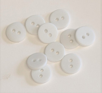 Ten 1/2" White Buttons