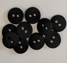 Ten 1/2" Black Buttons