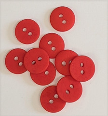 Ten 1/2" Red Buttons