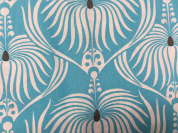 1-1/8 yard cut of turquoise dahlia, Deco Ritz by Camelot Fabrics