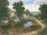 Watermill Pond 20 x 30 LE Signed & Numbered - Giclee Canvas