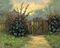 Hollyhock Gate 16x20 LE Signed & Numbered - Giclee Canvas