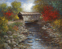 Old Covered Bridge 18x24 LE Signed & Numbered - Giclee Canvas