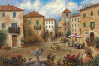 Tuscan Plaza 20x30 LE Signed & Numbered - Giclee Canvas