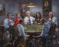 Democrats Playing Poker - 11X14 Litho