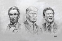 Three Great Presidents - 10x15 inch Litho Print