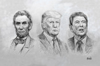Three Great Presidents - 10x15 inch Litho Print 