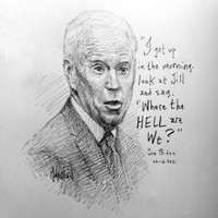 Biden Hell Sketch - 12x12 Litho, signed and numbered (50)