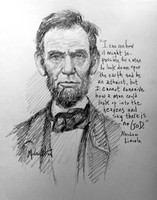 Abraham Lincoln 5 Sketch - 11x14 Inch Litho, Limited Edition, Signed and Numbered (40)