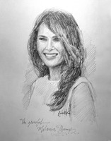 The Graceful Melania Sketch - 11x14 Inch Litho, Limited Edition, Signed and Numbered (100)