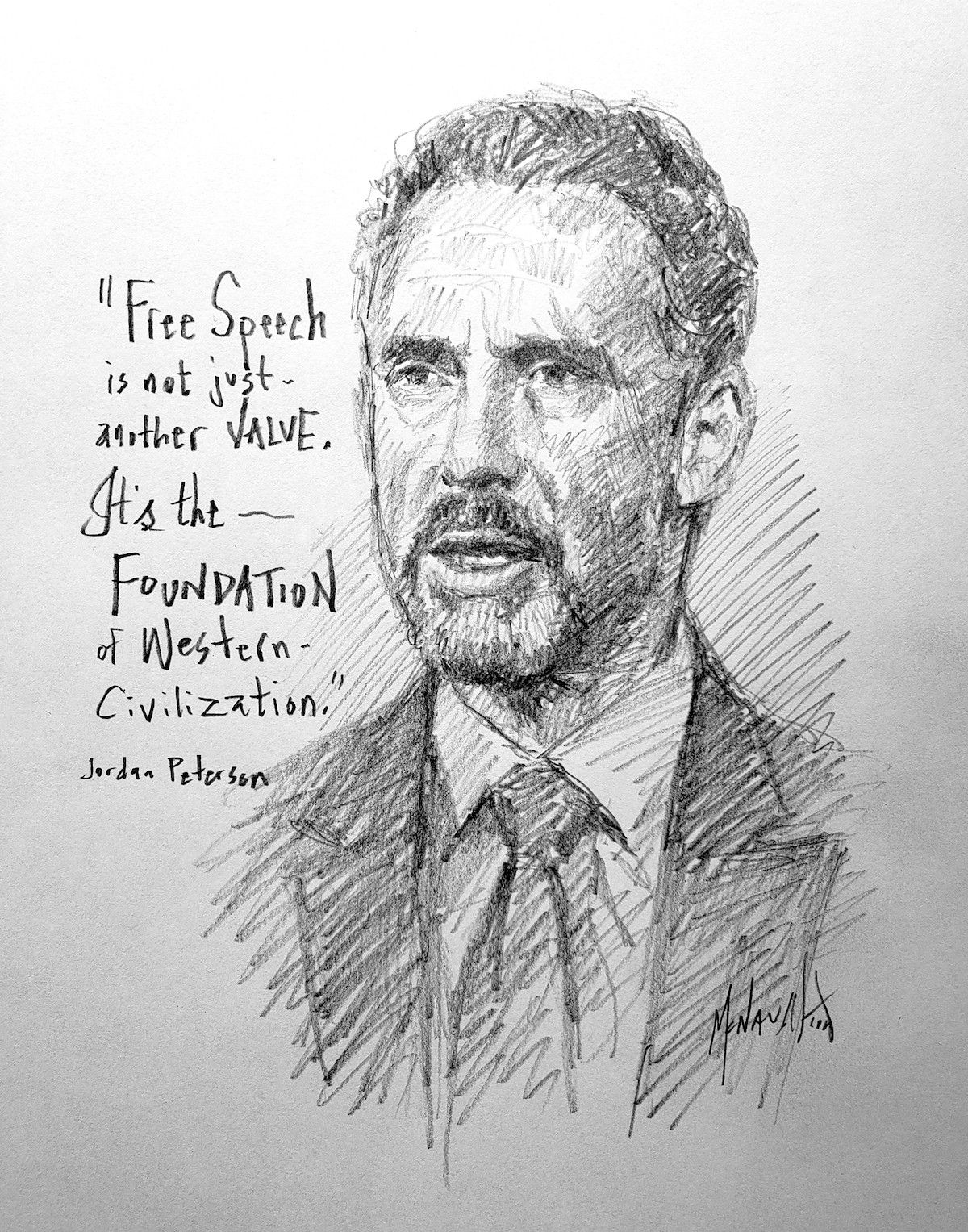 Jordan Peterson Sketch - 11x14 Inch Litho, Limited Edition, Signed and  Numbered (50) - McNaughton Fine Art