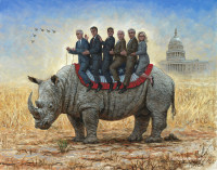 Great RINOs - 16x20 Canvas Giclee Print, Limited Edition, Signed and Numbered (25)