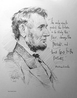 Past Present Future Lincoln Sketch - 11x14 Inch Litho, Limited Edition, Signed and Numbered (50)