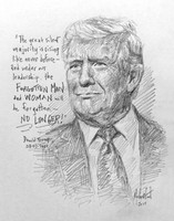 Forgotten No Longer Trump Sketch Original