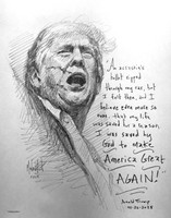 Inauguration Trump Sketch - 11x14 Inch Litho, Limited Edition, (150)