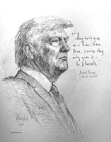 Nobel Peace Prize Trump Sketch - 11x14 Inch Litho, Limited Edition, Signed and numbered, (30)