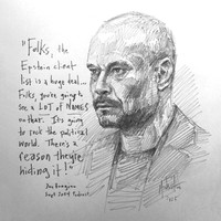 The List - Dan Bongino Sketch - 12x12 Inch Litho, Limited Edition, Signed and numbered, (30)