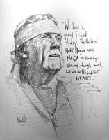 Hulk Hogan Memorial Sketch - 11x14 Inch Litho, Limited Edition, Signed and numbered, (100)