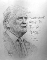 Time For Peace - Trump Sketch Original
