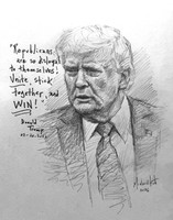 Stick Together Trump Sketch Original