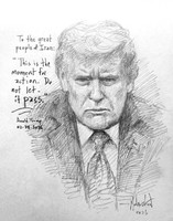 Do Not Let It Pass - Trump Sketch Original